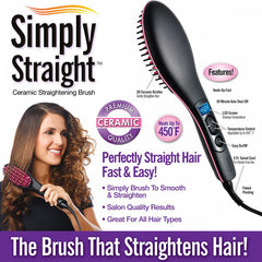 Electric Hair Straightening Brush and Straightener