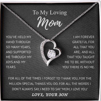 Elegant Heart Pendant Necklace Gift Set for Mom (One)