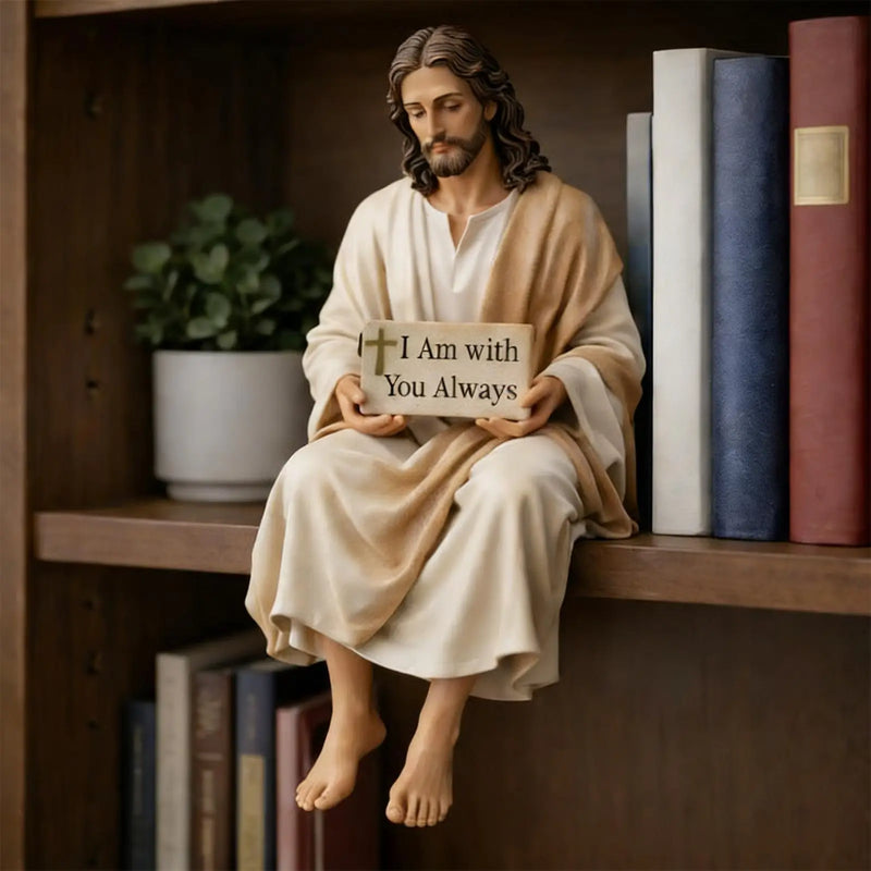 Resin Jesus Figurine Resin Spiritual Inspirational Hand Painted Statue Religious Memorial Figurine for Prayer Birthday Party