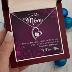 To My Mom, I Love You Forever Love Necklace