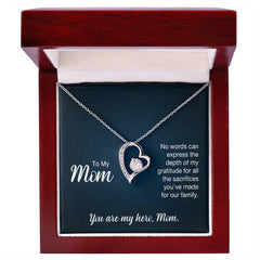 To My Mom, You Are My Hero Forever Love Necklace