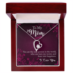 To My Mom, I Love You Forever Love Necklace