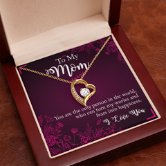 To My Mom, I Love You Forever Love Necklace