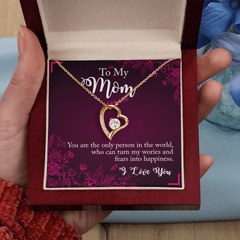To My Mom, I Love You Forever Love Necklace