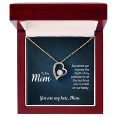 To My Mom, You Are My Hero Forever Love Necklace