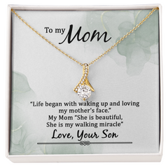 To My Mom, Love Your Son Alluring Beauty Necklace