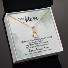 To My Mom, Love Your Son Alluring Beauty Necklace