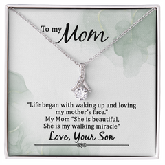 To My Mom, Love Your Son Alluring Beauty Necklace