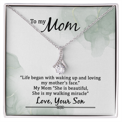 To My Mom, Love Your Son Alluring Beauty Necklace