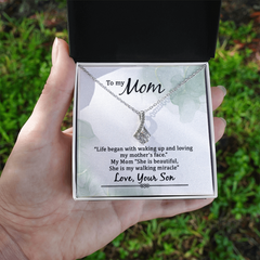 To My Mom, Love Your Son Alluring Beauty Necklace