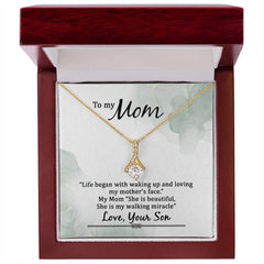To My Mom, Love Your Son Alluring Beauty Necklace