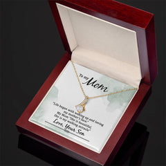 To My Mom, Love Your Son Alluring Beauty Necklace