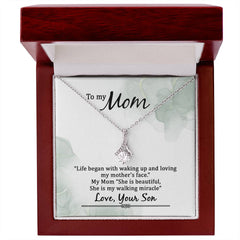 To My Mom, Love Your Son Alluring Beauty Necklace