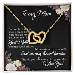 To My Mom, I Love You Interlocking Hearts Necklace