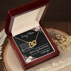 To My Mom, I Love You Interlocking Hearts Necklace