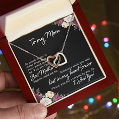 To My Mom, I Love You Interlocking Hearts Necklace