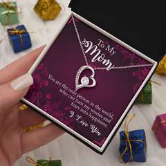 To My Mom, I Love You Forever Love Necklace