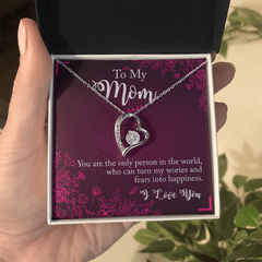 To My Mom, I Love You Forever Love Necklace