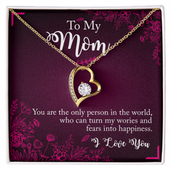 To My Mom, I Love You Forever Love Necklace