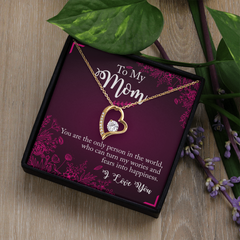 To My Mom, I Love You Forever Love Necklace