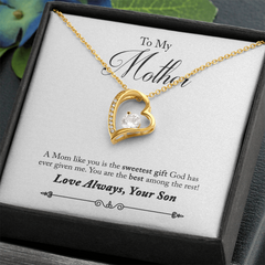 To My Mother, Love Always, Your Son Forever Love Necklace