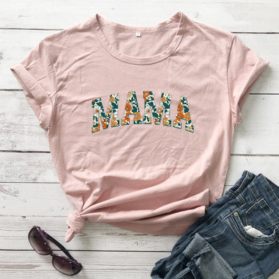 MAMA Mother's Day Letter Printed Casual T-shirt